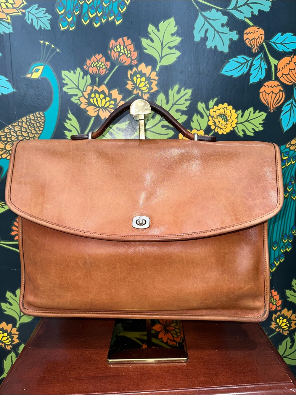 Vintage Coach Glove Tanned Leather Briefcase Bag | 1993 Cognac Camel with COA - Picture 3 of 17